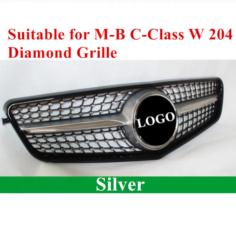 Алмазная решетка с логотипом центра подходит для mercedes c class w204 c180 c200 c300 c250 c350 2008 merc
