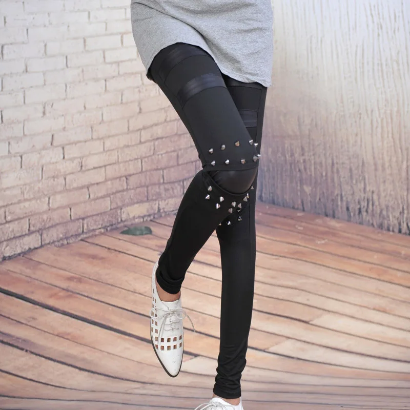 leather patch leggingsmujer fitness 