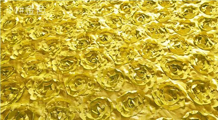 Трехмерный 3d цветок розы свадебный ковер ткань скатерть ткань вырез формальное платье свадебное платье ткань - Цвет: 14 yellow gold