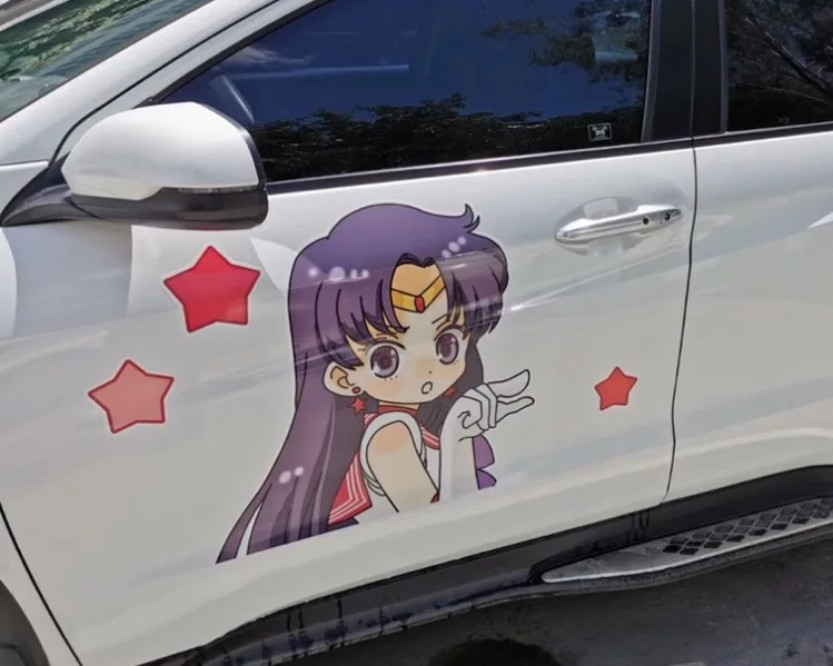 Наклейки для автомобиля с левой стороны DIY персональная мода мультфильм аниме уличная мода царапины крышка Сейлор Мун автомобильные наклейки - Название цвета: 55CM