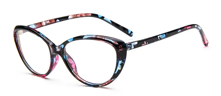 Женская винтажная стильная оправа для очков Брендовые очки с бесцветными линзами женские очки Оптические gafas oculos grau feminino - Цвет оправы: Blue floral