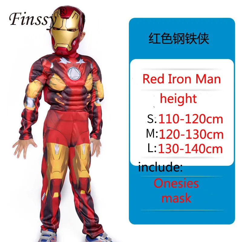 Us 1359 15 Offavengers Iron Man Golden Red Two Muscle Cosplay Onesies Halloween Carnival Holiday Party Costume Very Cool Birthday Gift For Kid In
