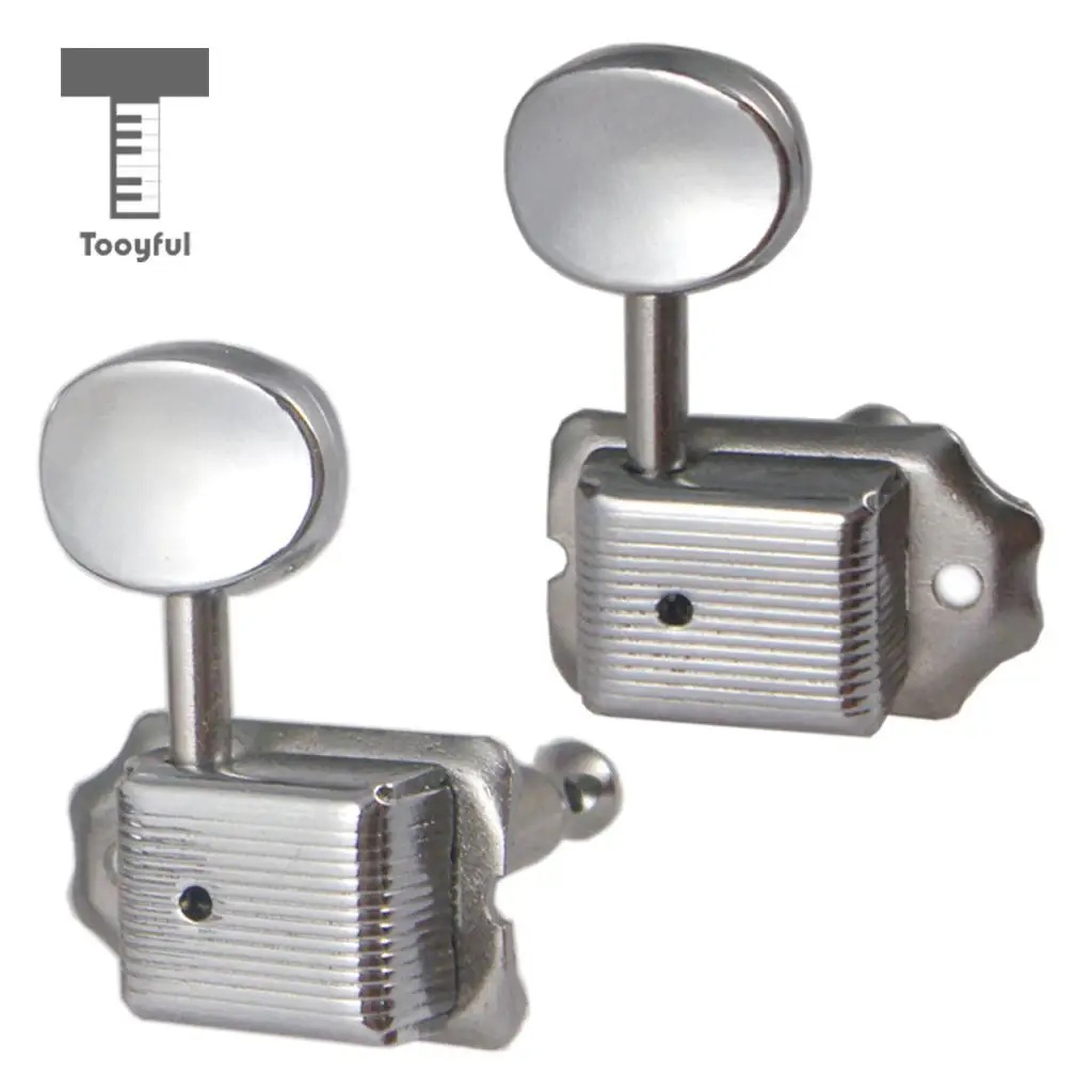 Tooyful Machine Heads Round Button Tuner String Tuning Peg for Guitar Accs 6R