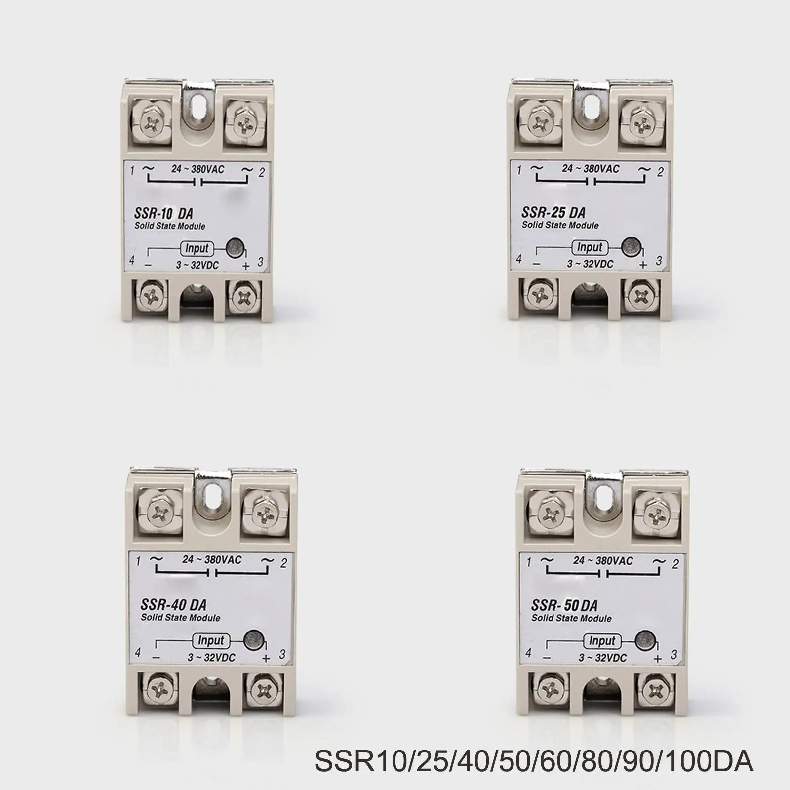 10A/25A/40A/50A/60A/75A/90A/100A SSR Однофазное твердотельное реле DC AC вход 3 32VDC нагрузка 24