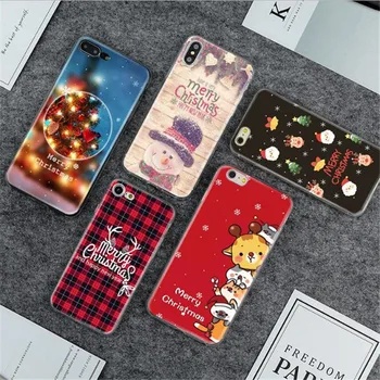 

Merry Christmas Tree Santa Claus Snowman Deer Cute Cartoon Gift Phone Cases For iPhone XS Max X XR 8 7 6S Plus Soft TPU Cover