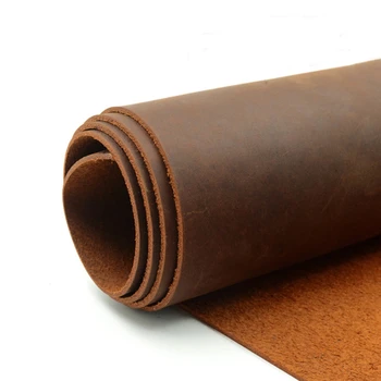 

Dark Orange Natural Cow Skin Leather Crazy Horse Leather Color Genuine Leather for Diy Leather Craft for Belt Wallet Bag Shoes