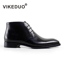 Vikeduo/Новинка года; военные ботинки; мужские кожаные ботинки; Bota Masculina; модные повседневные роскошные черные высокие зимние мужские ботинки ручной работы