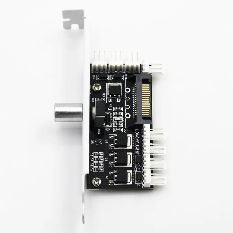 PC 8 Channel 3-Pin 4-pin PCI Cooling Fan Speed Controller DC 12V Supports Turn OFF fan