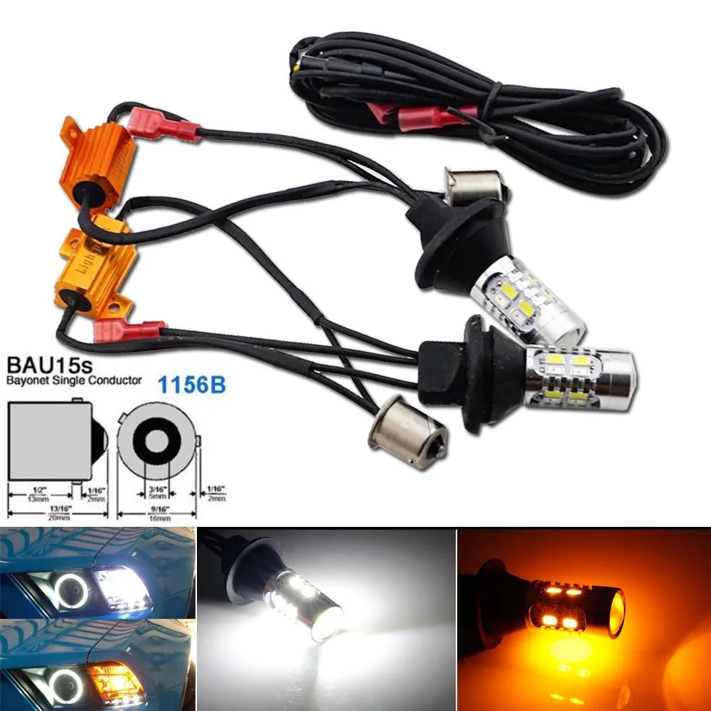 2pcs High Power Bau15s 1156B Dual Color Bi Color