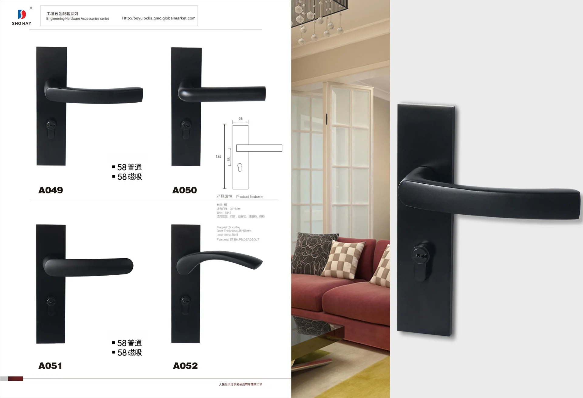 

2018 New Cadeado Alumina Indoor Locks The Lacquer That Bake Black Fission Space Aluminum Wholesale Mechanical Lock Wood Door