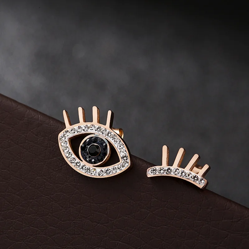 

Cute Enamel Eyes Stud Earrings 2019 New Design Summer Earrings for Women Fashion Stainless Steel Jewelry