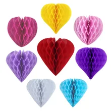1pc Heart Shape Wedding Decorations Valentines Day Decor 8(20cm) Honeycomb Balls/Lanterns For Marriage Valentine Day Party woodgrain heart pattern valentines day door stickers
