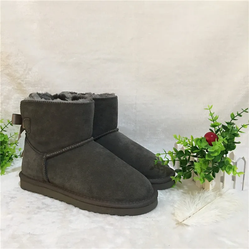 

Large size EU34-42Australian Style women's mini Bailey bow snow boots winter leather and ankle boots brand IVG, 10 colors.