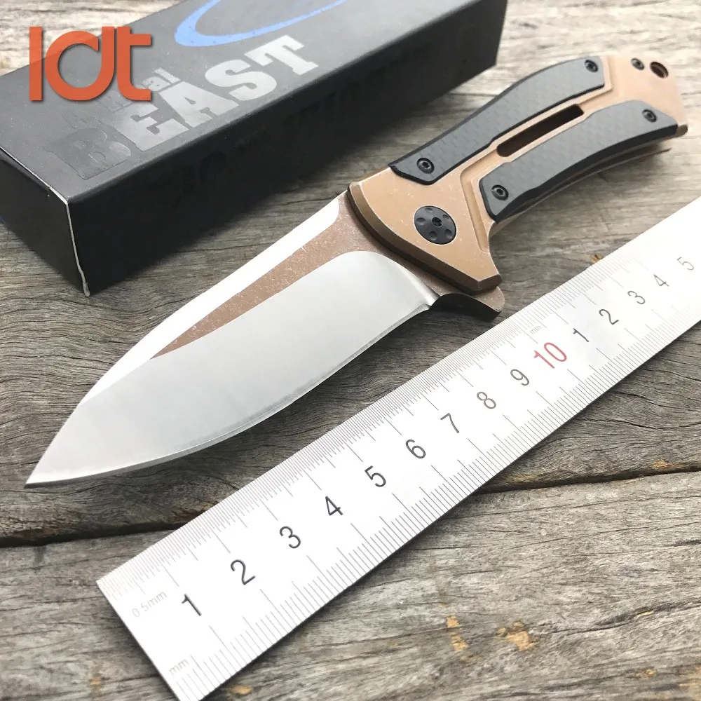 LDT 0801 Folding Knife D2 Blade Steel Carbon Fiber Handle Ball Bearing