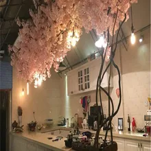 135 см искусственные цветы вишни ротанга Сакура свадебное украшение искусственное Вечерние шелковые настенные гирлянда для развешивания венок