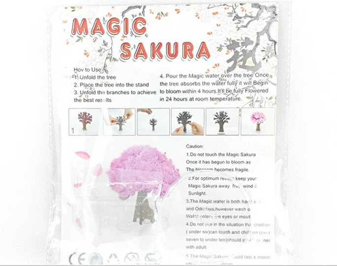2 шт./лот 9Hx8Wcm волшебное растущее дерево Мистик бумага Сакура Хрустальные Деревья Япония настольная вишневый цвет Развивающие игрушки для детей