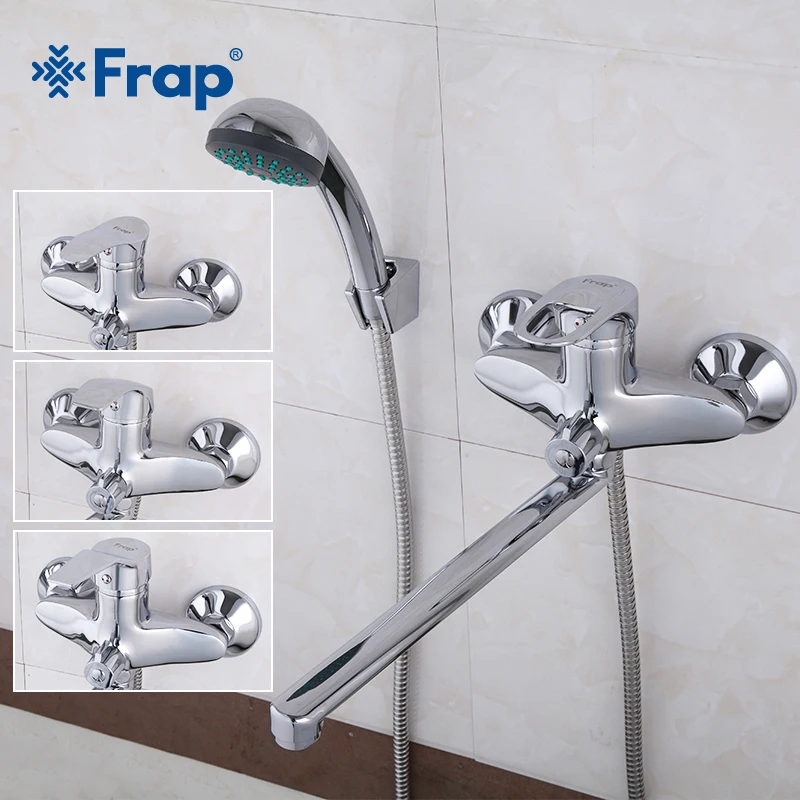 

Frap 1 Set 350mm Outlet Pipe Shower System Cold and Hot Shower With Mixer Copper Body Surface Spray Painting F2231 F2232 F2233