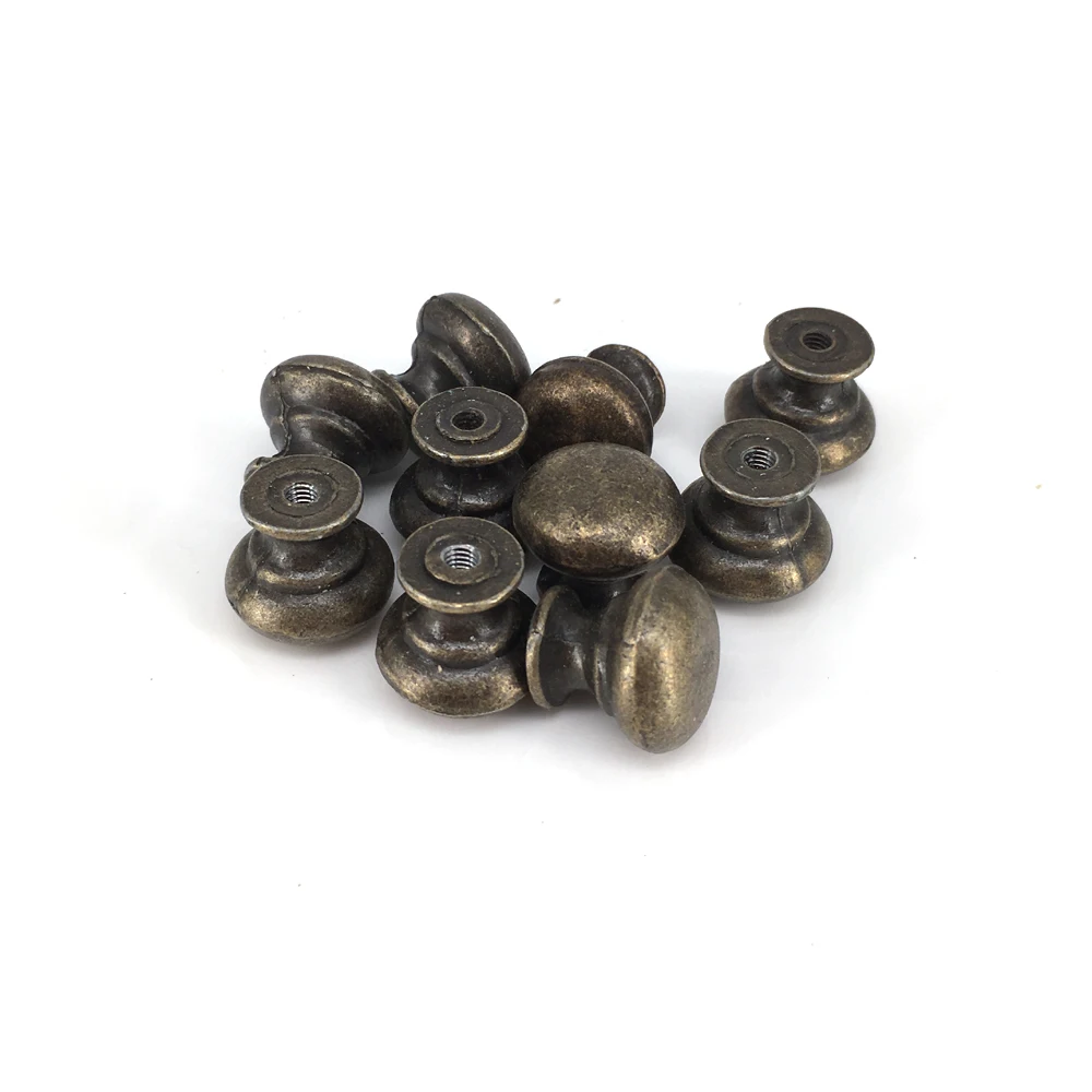 10PCs Bronze Tone 18mm Antique Furniture Handle Jewelry Box Knobs and Pulls Drawer Cupboard