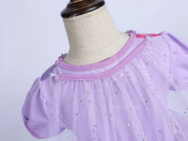 Новое поступление, платье для девочек платье принцессы Анны, Эльзы, Софии длинная трикотажная шаль, праздничная одежда для детей костюм для детей возрастом от 3 до 10 лет