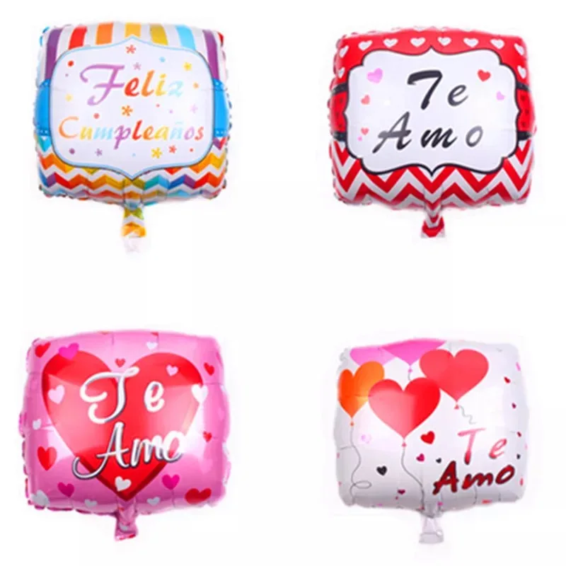 18 дюймов испанский I love You квадратный форма Гелий Фольга воздушные шары Te Amo воздушные шары с рисунком для Святого Валентина свадебные