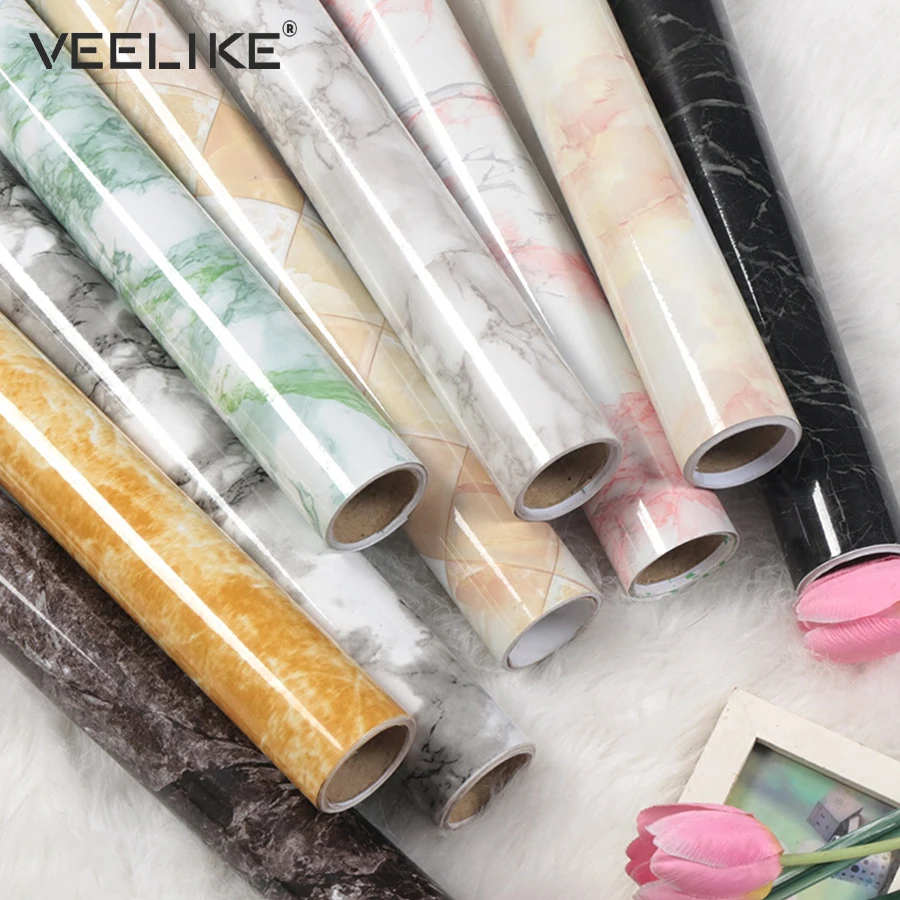 Hot New Waterproof Removable Self Adhesive Wallpaper Vinyl New Waterproof Removable Self Adhesive Wallpaper Vinyl Contact Paper For Kitchen Countertops Home Decor Pvc Marble Wall Stickers