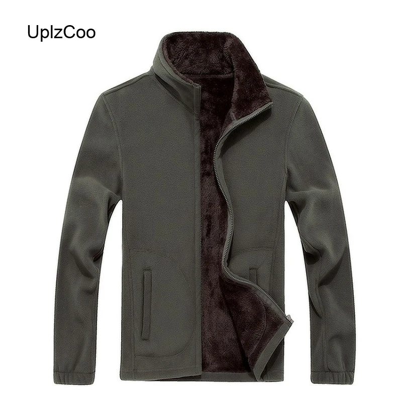 UplzCoo мужская куртка плюс бархатная утепленная повседневная теплая толстовка на