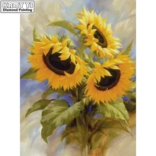 Чжуи звезда полный квадратный алмаз 5D DIY Алмазная картина фото на заказ "Подсолнух" 3D вышивка крестиком Мозаика Декор