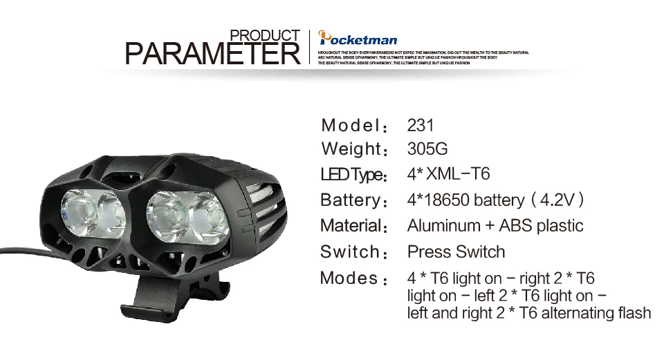 Самый мощный 4* T6 светодиодный светильник для велосипеда, ультра яркий светильник-вспышка, водонепроницаемый USB перезаряжаемый аккумулятор, Аксессуары для велосипеда 4*18650