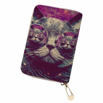 

Noisydesigns cool animals glass Multiple Cards Mini Wallet Card Holder Cover Card Bag ladies card Ticket Case Bag sac plage