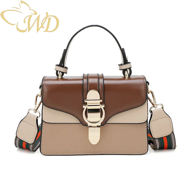 

WDbag Women Fashion Shoulder Bag 2019 New Contrast Stitching Crossbody Shoulder Bag Cute Handbags for Lady PU Leather