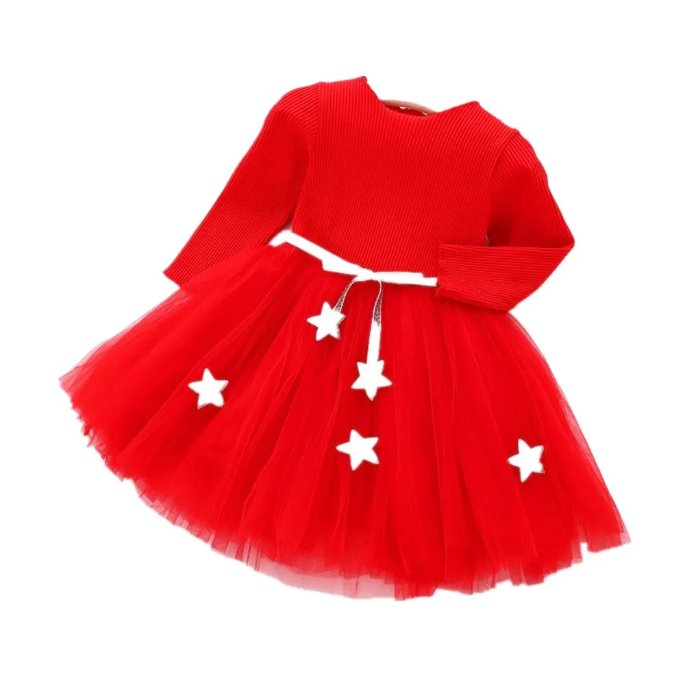 

Christmas New Year Costumes For Girl Cute Dot Kids Clothes long-sleeved Girl Newborn Baby Clothing Dress Vestidos