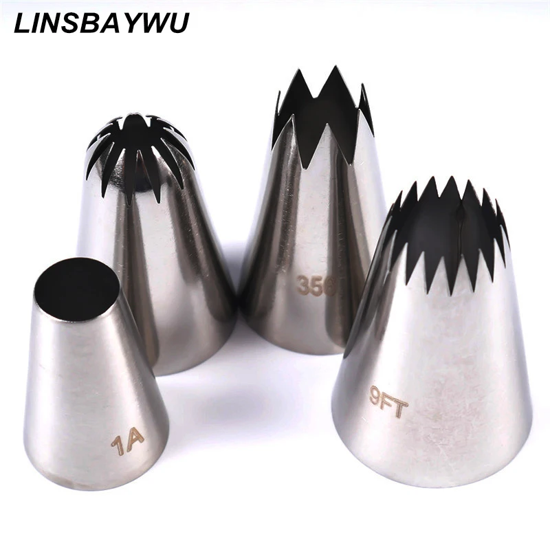 

Stainless Steel Large Icing Piping Cake Nozzles Russian Pastry Decorating Tips Cupcake Spout Cookie Decor Baking Tools