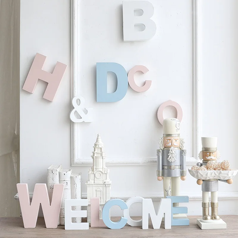 M Sub Home Furnishing Diy Creative Wooden Wall Hangings English M Sub Home Furnishing Diy Creative Wooden Wall Hangings English Monogram Decorative Mural Shooting Props Art Gif In Figurines Miniatures