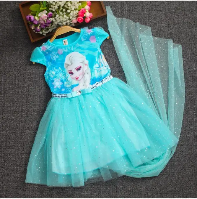 Платье для маленьких девочек; платье принцессы Анны, Эльзы, Софии; Infantil Fever Elza; костюм; Vestido Rapunzel Jurk Disfraces; одежда - Цвет: Like photo