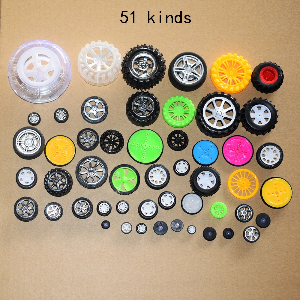 51 kinds/set tamiya Plastic rubber Toy Wheels Toys Accessories