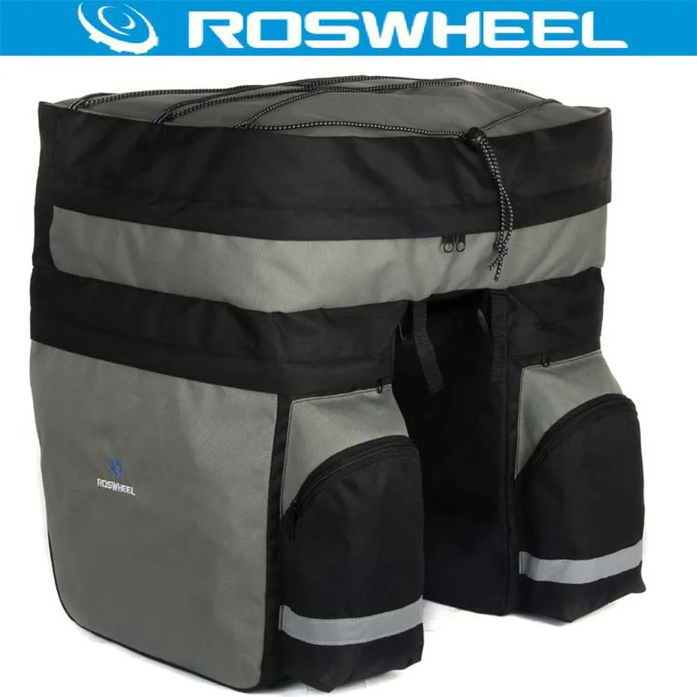 ROSWHEEL 60L Водонепроницаемая велосипедная сумка для горной дороги, велосипедная двойная боковая задняя стойка, заднее сиденье, багажник, переноска, дождевик