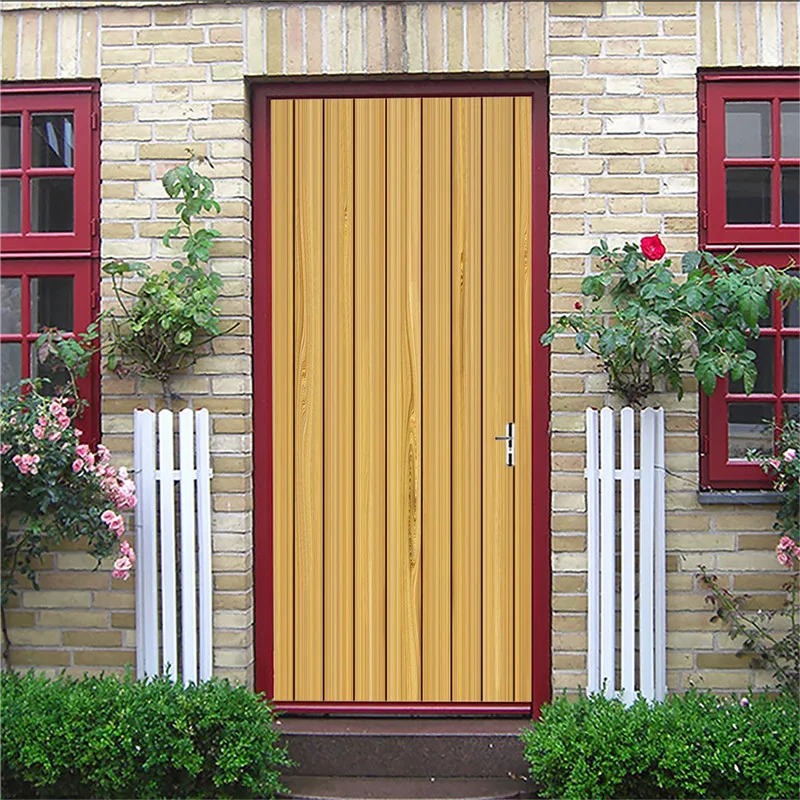 

Creative 3D Door Stickers Wooden door PVC Waterproof Door Renovation Mural Self Adhesive DIY Home Decor Decal 77x200cm