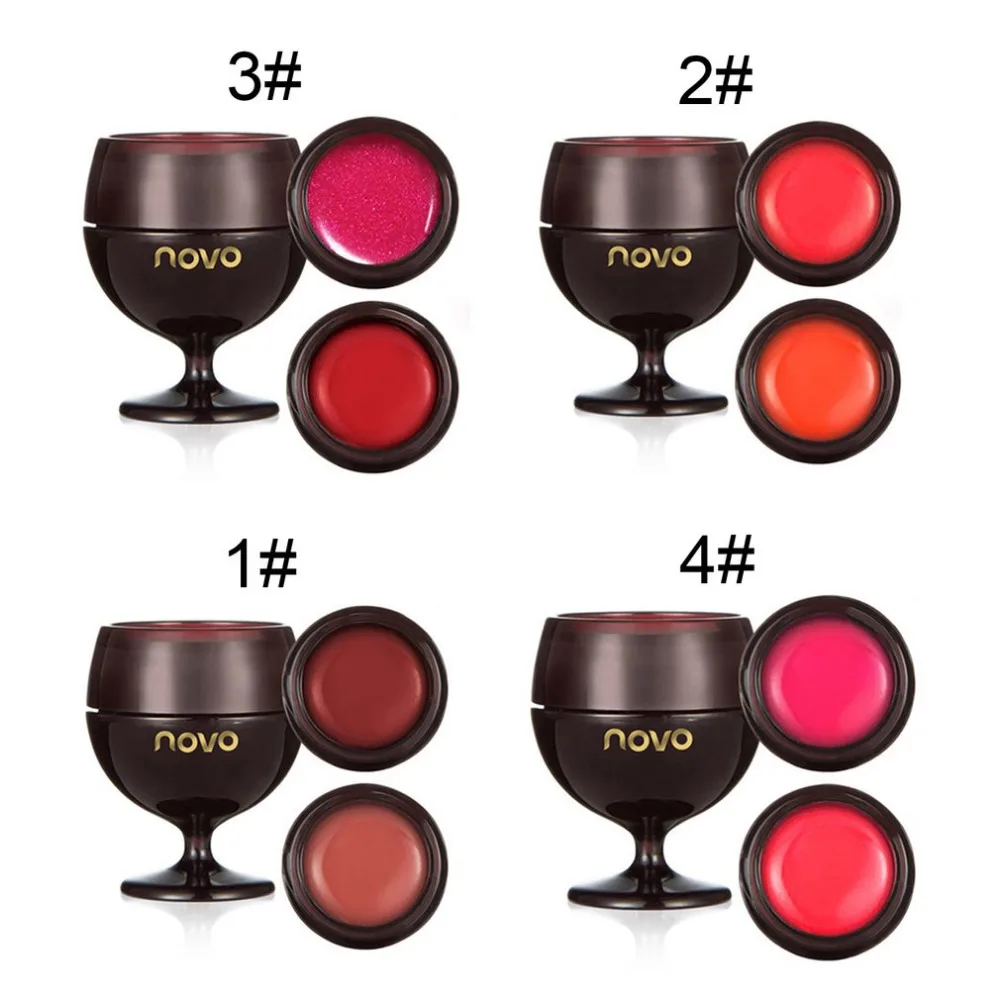 Novo 2pcs/lot Red Wine Glass Cute Jelly Lipstick Cream Nutritious Gel Waterproof Moisturizer Lip Makeup Brush Set Hot Sale 2019 |