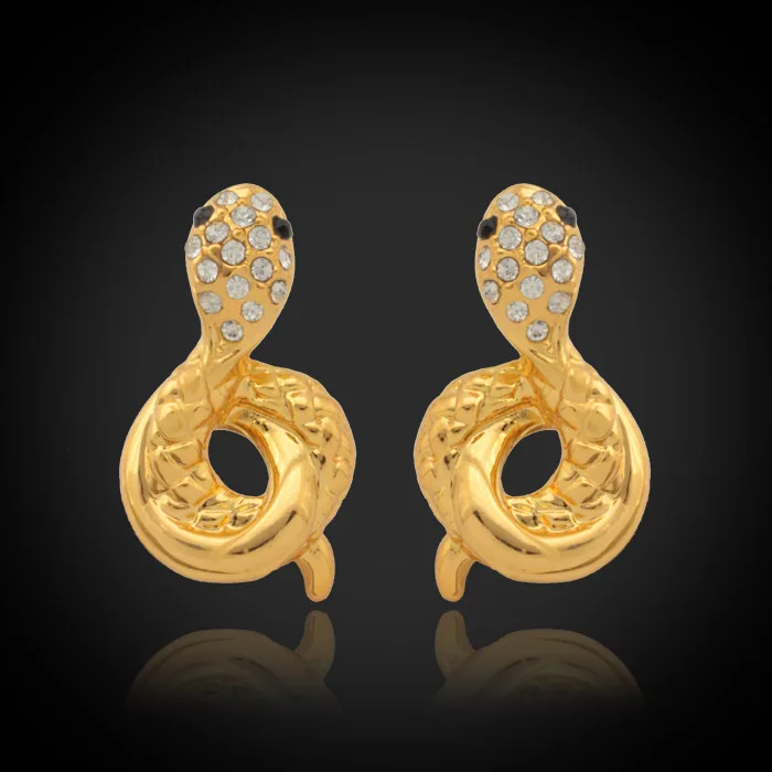 

Collare Cool Earrings For Women In Snake Gold/Silver Color Jewelry For Women Gift Trendy Rhinestone Crystal Drop Earring E168