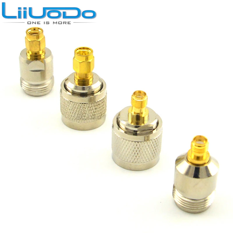 Nickel//Gold-Plated RF Coaxial Connector SMA to BNC Adapter Kits 4 Pieces