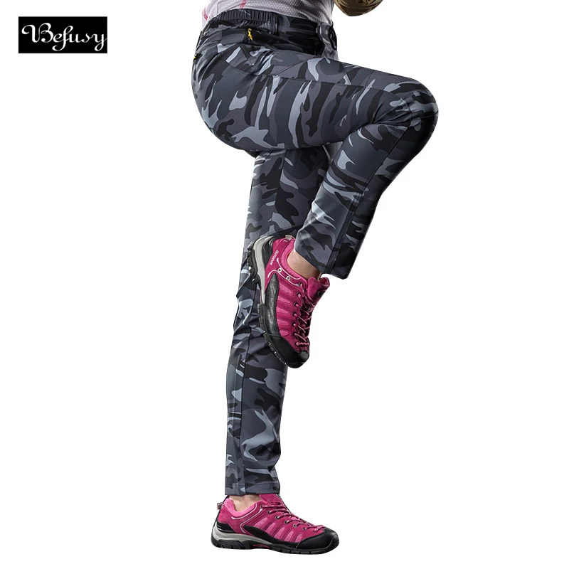 Tanie Befusy nowy letni mężczyzna kobiet kamuflaż spodnie do wędrówek pieszych spodnie terenowe typu softshell wodoodporny na Camping wspinaczka polowanie wędkarstwo