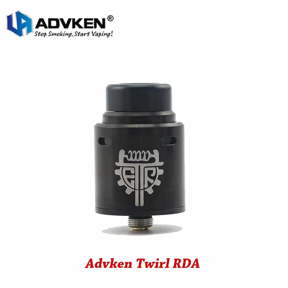 

Original Advken Twirl RDA 24mm top Air-flow Control Stainless Steel Vape Atomizer RDA big Hole Design Vaporizer Electronic Cigs