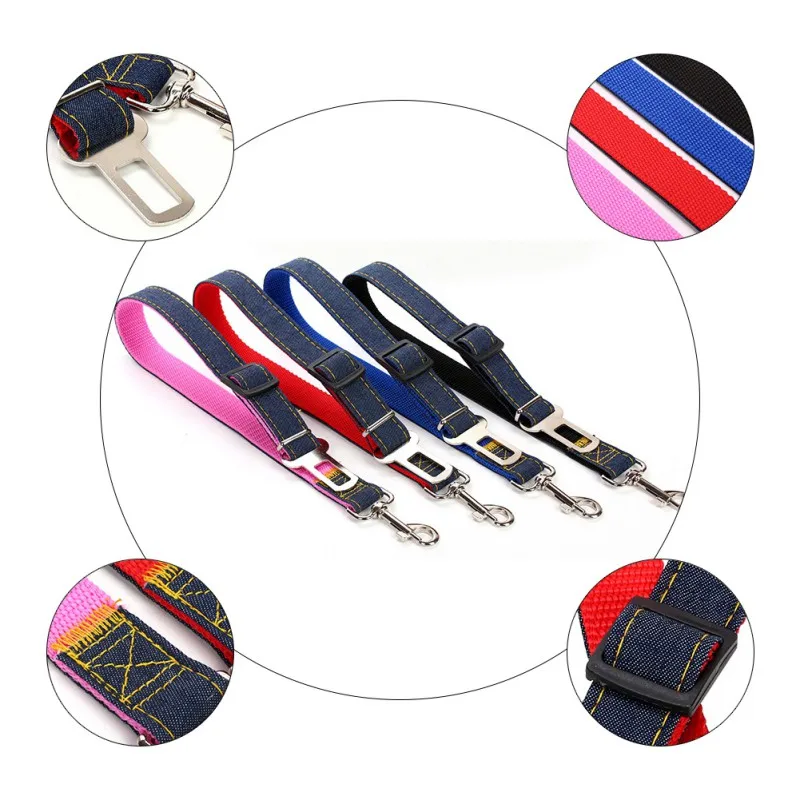 Dog Pets Car Safety Seat Belt Harness Restraint Lead Adjustable Travel Clip