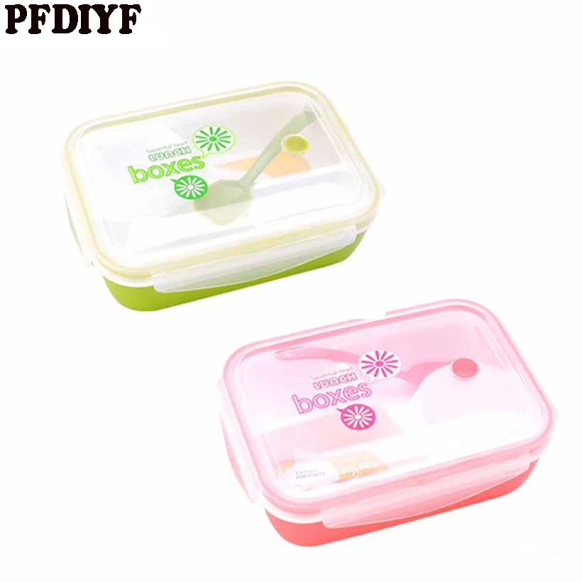 PFDIYF Multifunction 4 Cells Healthy Plastic Food Container 1000ml