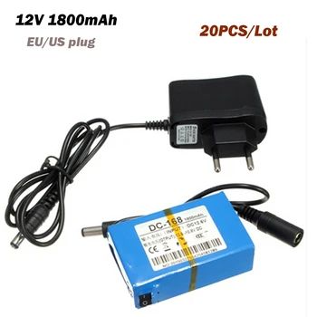 

Wholesale 20PCS/lot DC-168 DC 12V 1800mAh Rechargeable Li-ion Battery For CCTV Camera With Charger Plug