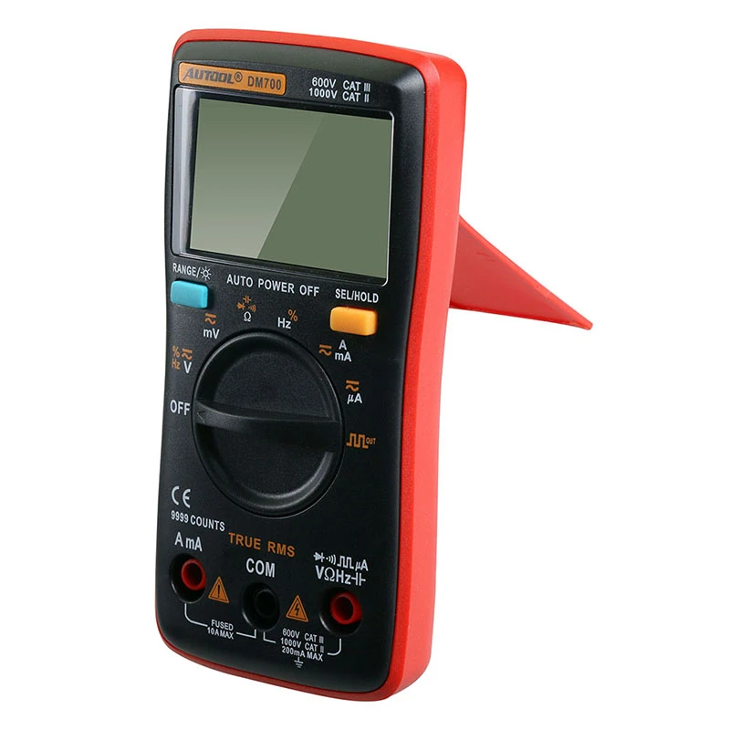 AUTOOL DM700 AC/DC Авто позвонил Цифровой мультиметр 9000 отсчетов ЖК дисплей ручной
