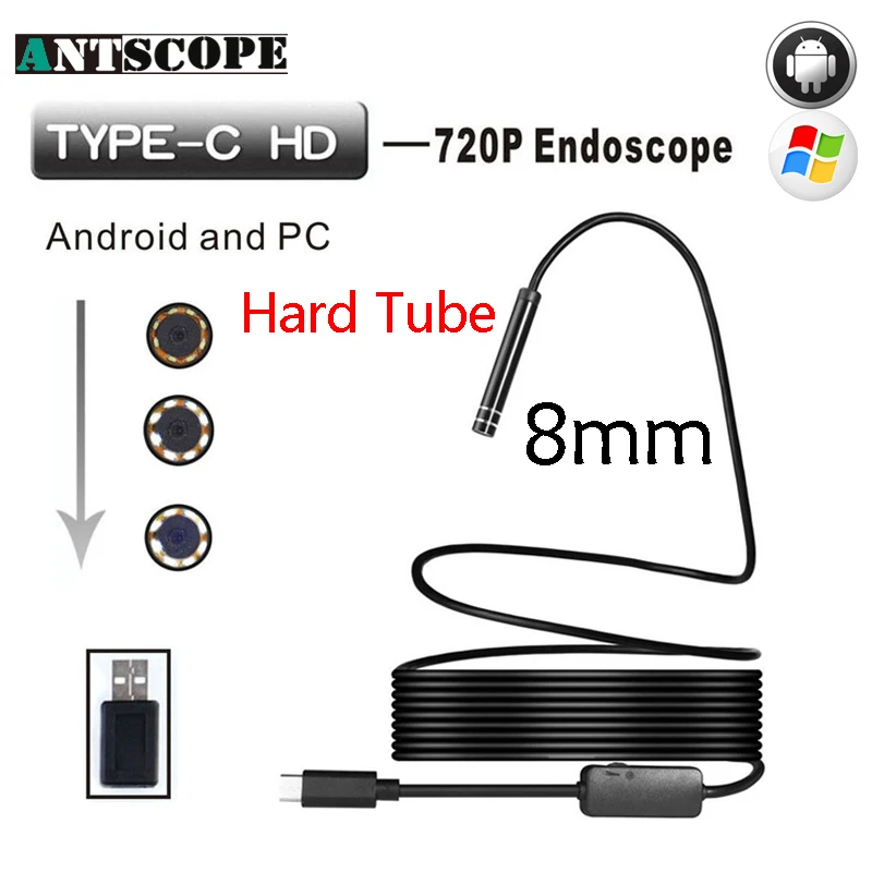 

Antscope Android EndoscopeUSB Camera Type C USB Endoscopic Inspection Hard Tube Camera PC Android for Huawei Phones 24