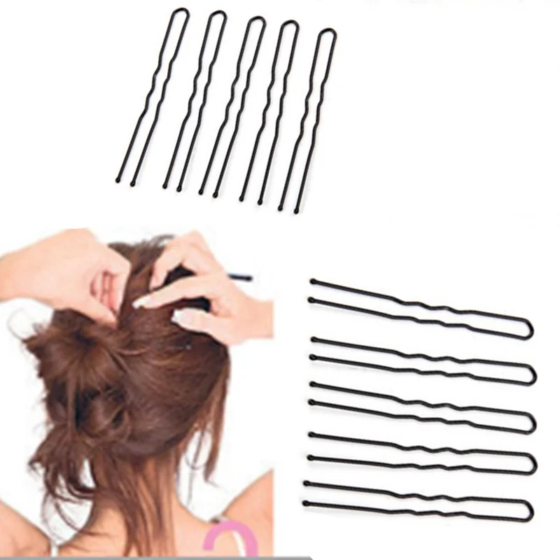 

36pcs Black Hair Clips Metal Thin Waved U Shape Hairpins For Women Ladies Bobby Pin Salon Grip Clip Hair Accessories Wholesale