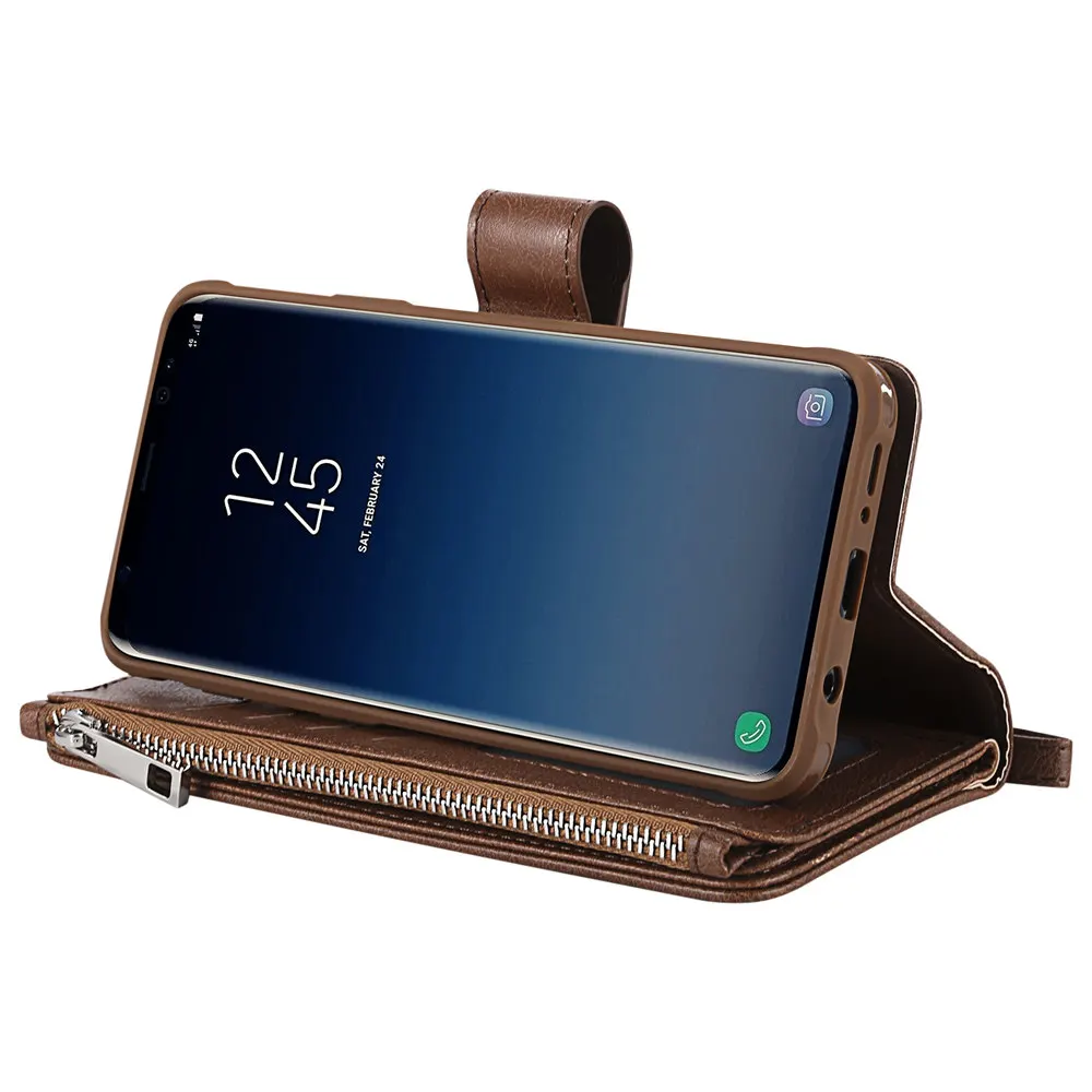 Роскошный кожаный чехол-кошелек для телефона samsung Galaxy S8, S9, S10, Note 10 Plus, S10e, Note 8, 9, откидной противоударный чехол-книжка