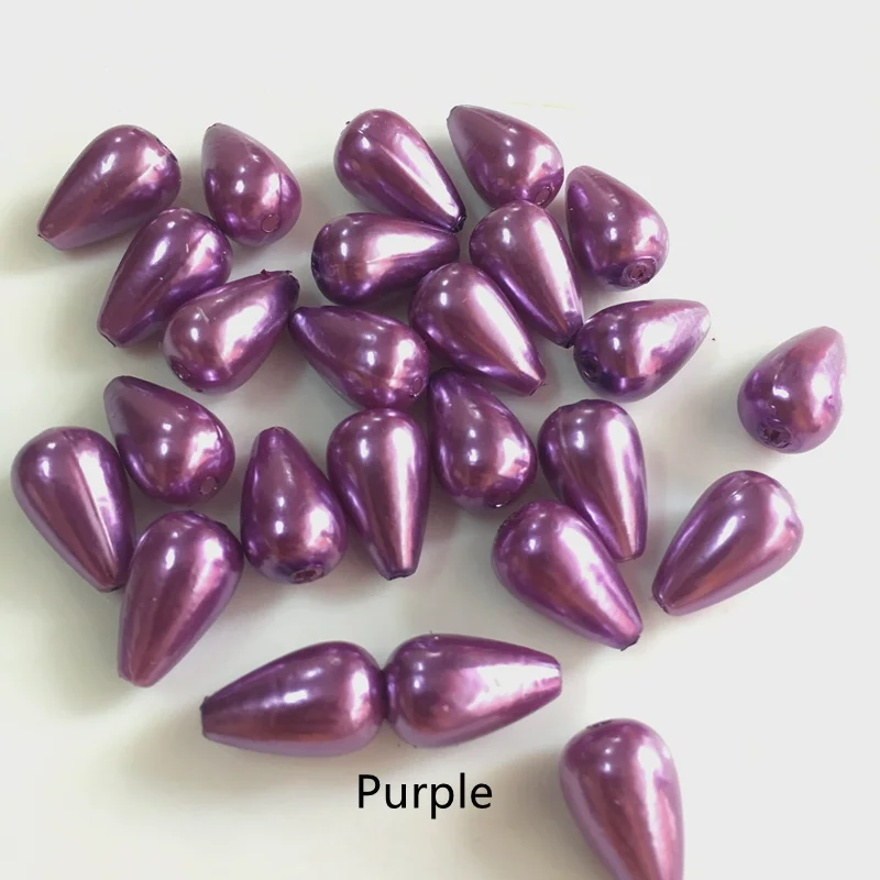 ABS гетероморфизм красочные жемчужные бусины-капли для самостоятельного изготовления ювелирных изделий ремесло аксессуары бусины подходят для ювелирных изделий ручной работы 10*15 мм - Цвет: purple